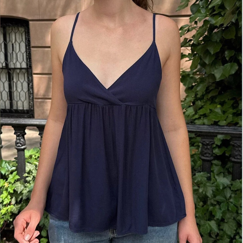 BRANDY EDITH Tank Navy Blue Women's Top